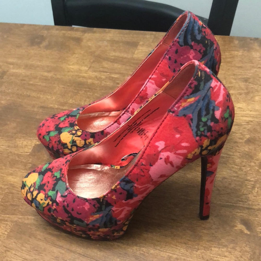 Target Xhilaration Floral platform heels